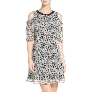 Taylor Dresses Cold Shoulder Chiffon Dress